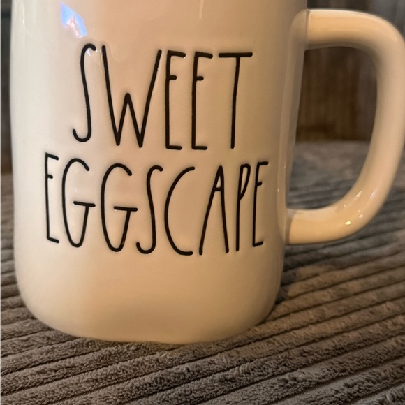Rae Dunn Other - Rae Dunn White Ceramic Mug with Black 'SWEET EGGSCAPE' Text
